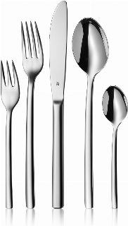 WMF Besteck-Set »Inspiration, elegante Optik, ergonomische Haptik, Wellenschliff-Messer« spülmaschinengeeignet, säuregeeignet, hochwertiger Besteckkasten