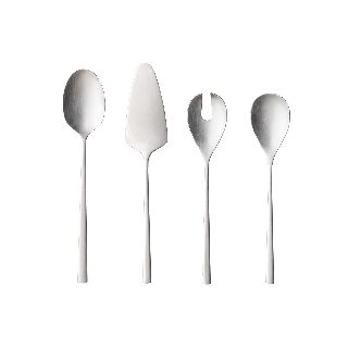 Set Servir 4 Peças Vela - Prata Escovada