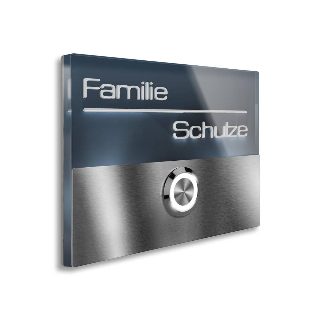 Metzler Türklingel aus Edelstahl LED-3D-Namensschild | Sora