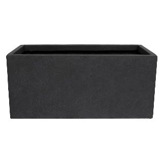 Blumenkasten 'Undara' Polyfibre Steinoptik dunkelgrau 50 x 21 x 21 cm