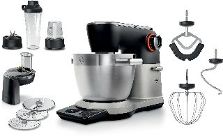 BOSCH Küchenmaschine »Serie 8, MUMS8ZS22, XL 6 L Edelstahlschüssel, Waage« ToGo Mix-/ Trinkbecher, Timer, Vollmetallgehäuse, Durchlaufschnitzler
