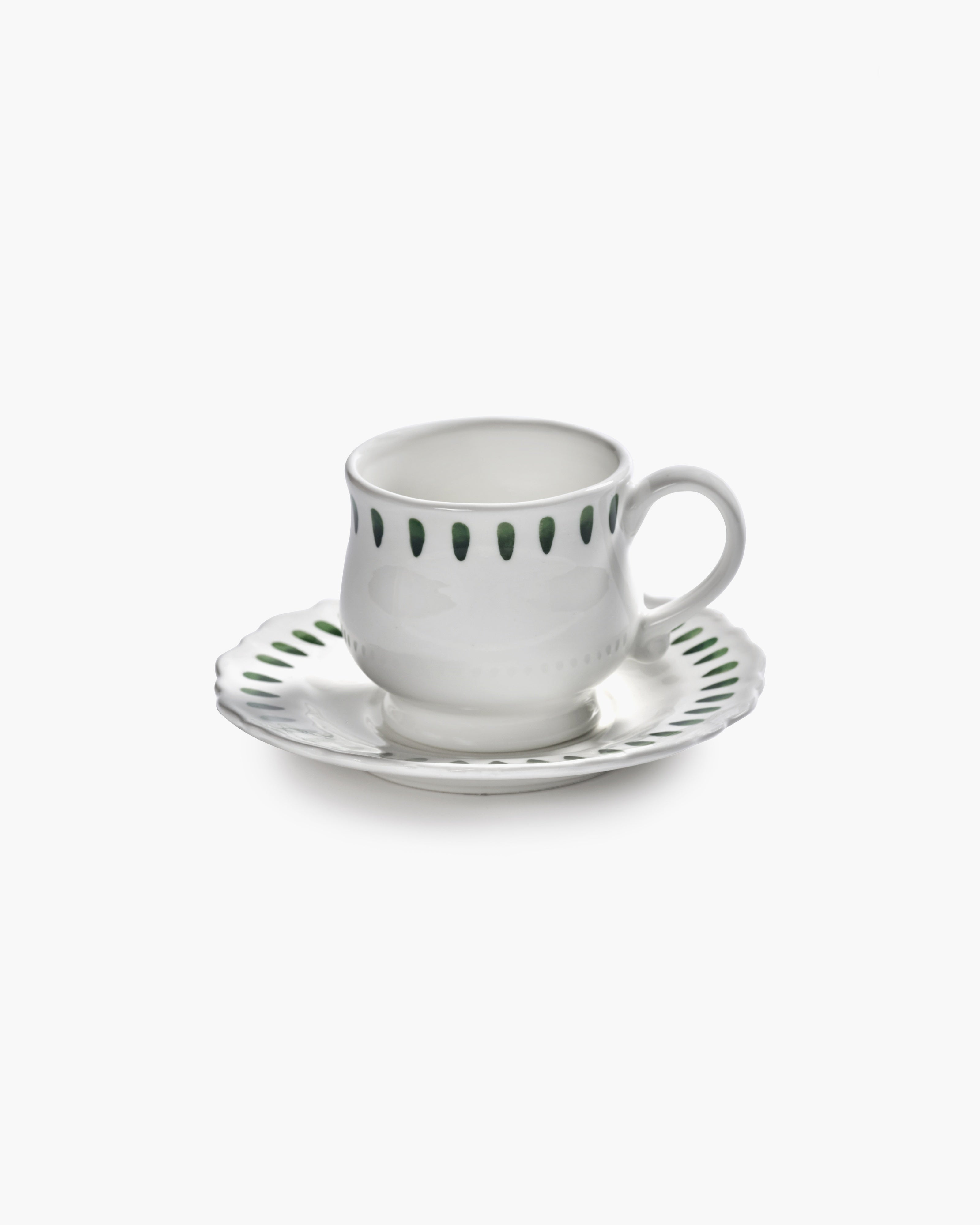 Cappuccinokop & schotel groen Charly