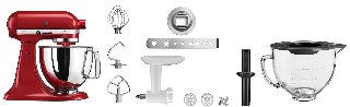 KitchenAid Küchenmaschine »5KSM125EBM SCHWARZ MATT« Gratis Fleischwolf, Schüssel, Spritzgebäckvorsatz (Wert: ca.238,- UVP)