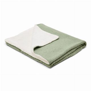 Gebreid ledikantdeken - Fleece – Groen – Essentials
