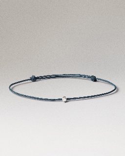 Diamond and gold grace blue cord bracelet