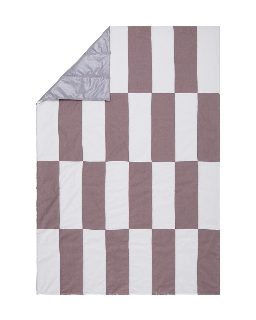 Picknickdecke Tamina [Dunkles Taupe & Naturweiß & Taubenblau]